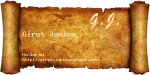 Girst Janina névjegykártya